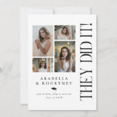 Invitation Collage photo minimal Double Graduation Party (Devant)