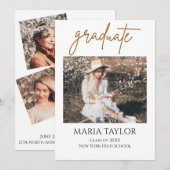 Invitation Collage photo minimaliste Graduation (Devant / Derrière)