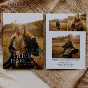 Invitation Collage photo minimaliste moderne classique