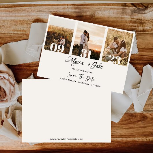 Invitation Collage photo modèle Enregistrer la date Invitatio