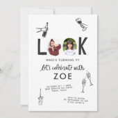 Invitation Collage photo moderne amusant à la main Anniversai (Devant)