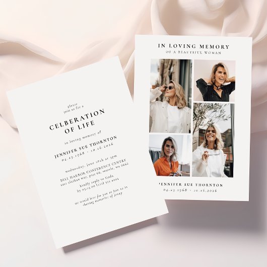 Invitation Collage photo moderne Célébration de la vie
