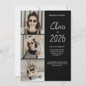 Invitation Collage photo moderne Classe de fin d'études de 20 (Dos)