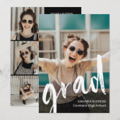 Invitation Collage photo moderne Classe de fin d'études de 20 (Devant / Derrière)