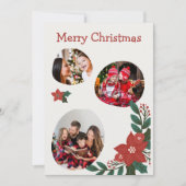 Invitation Collage photo moderne de Noël rouge et vert (Devant)
