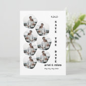 Invitation Collage photo moderne élégant blanc pour annoncer  (Debout devant)