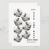 Invitation Collage photo moderne élégant blanc pour annoncer  (Devant / Derrière)