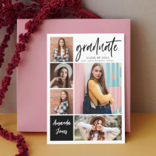 Invitation Collage photo moderne Graduation