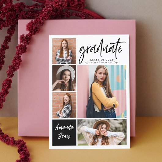 Invitation Collage photo moderne Graduation