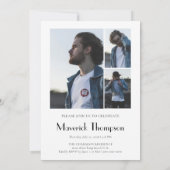 Invitation Collage photo moderne Graduation (Dos)