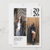 Invitation Collage photo moderne minimaliste Graduation (Devant)