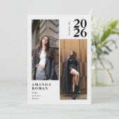 Invitation Collage photo moderne minimaliste Graduation (Debout devant)
