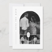 Invitation Collage photo moderne noir & blanc Enregistrer la  (Devant)