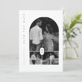 Invitation Collage photo moderne noir & blanc Enregistrer la  (Debout devant)