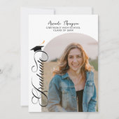 Invitation Collage photo moderne noir blanc Graduation (Devant)