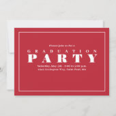 Invitation Collage photo multi-diplômé Simple Cardinal Rouge (Dos)