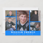 Invitation Collage photo multiple Azure Blue QR Code (Devant)