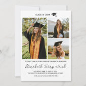 Invitation Collage photo noir et blanc Graduation (Devant)