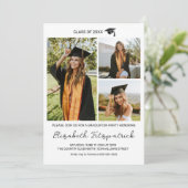 Invitation Collage photo noir et blanc Graduation (Debout devant)