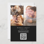 Invitation Collage photo noir foncé Delicic Code QR Mariage (Dos)