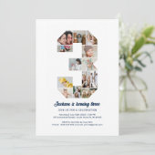Invitation Collage photo personnalisé 3e anniversaire (Debout devant)
