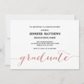 Invitation Collage photo rose Gold Script | Fête de l'obtenti (Dos)