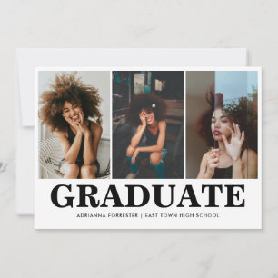 Invitation Collage photo simple Bold Graduate