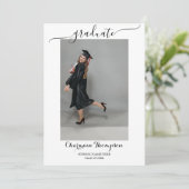Invitation Collage photo simple Graduation noir et blanc (Debout devant)