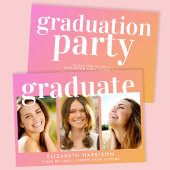 Invitation Collage photo tendance Pink Orange Graduation Part