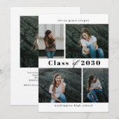 Invitation Collage raffiné ÉDITABLE COULEUR Graduation (Devant / Derrière)