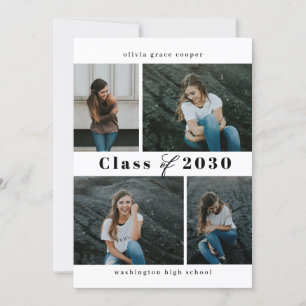 Invitation Collage raffiné ÉDITABLE COULEUR Graduation
