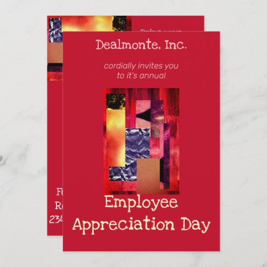 Invitation collage rétro (Devant / Derrière)