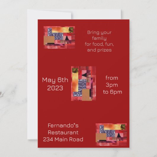 Invitation collage rétro (Dos)