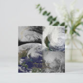 Invitation Collage satellite Vue de l'ouragan Sandy (Debout devant)