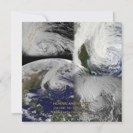 Invitation Collage satellite Vue de l'ouragan Sandy (Devant)
