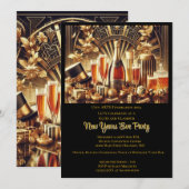 Invitation Collecte de fonds Black Gold New Year's Eve Party (Devant / Derrière)