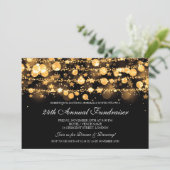 Invitation Collecte de fonds d'entreprise Gold Sparkling Stri (Debout devant)