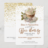 Invitation Collecte de fonds du matin du café floral (Devant / Derrière)