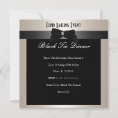 Invitation Collecte de fonds Formal Black Cravate  (Devant)