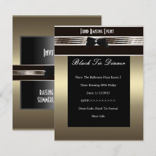Invitation Collecte de Fonds Formel Smoking Bronze