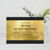 Invitation Collecte de fonds Glam Gold et Black Elegant (Debout devant)