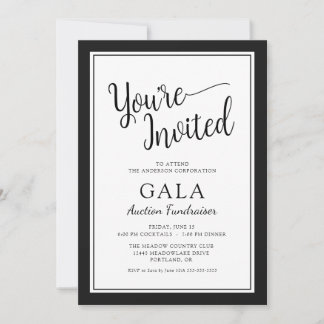 Invitation Collecte de fonds par enchères de gala Entreprise
