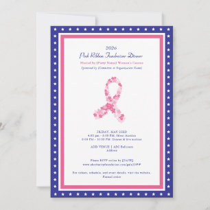 Invitation Collecte de fonds Pink Ribbon Sensibilisation poli