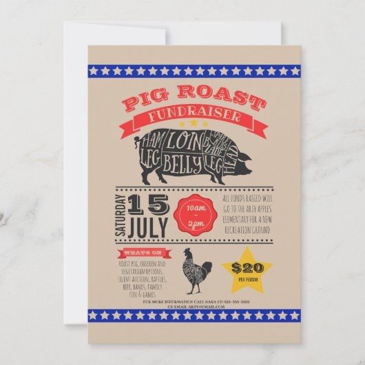 Invitation Collecte de fonds pour la récolte de cochons de ch (Devant)