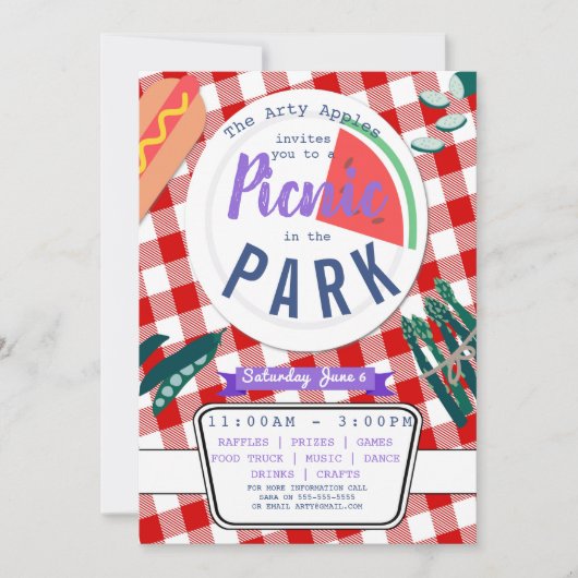 Invitation Collecte de fonds pour pique-nique de charité anni (Devant)