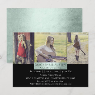 Invitation Collecte des diplômes Green Sage Mint Grad 3 Pho
