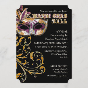 Invitation Collecteur de fonds de partie de gala de boule de