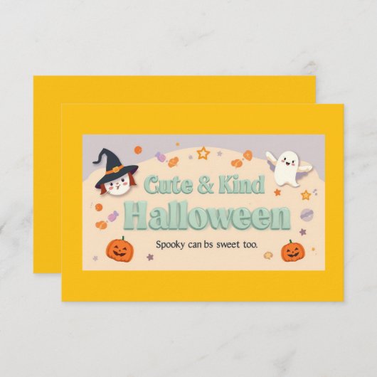 Invitation Collection "Cute & Kind Halloween" (Devant / Derrière)