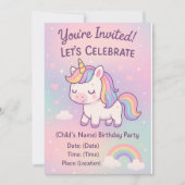 Invitation Collection d'anniversaire Kawaii (Devant)