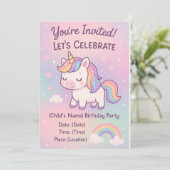 Invitation Collection d'anniversaire Kawaii (Debout devant)